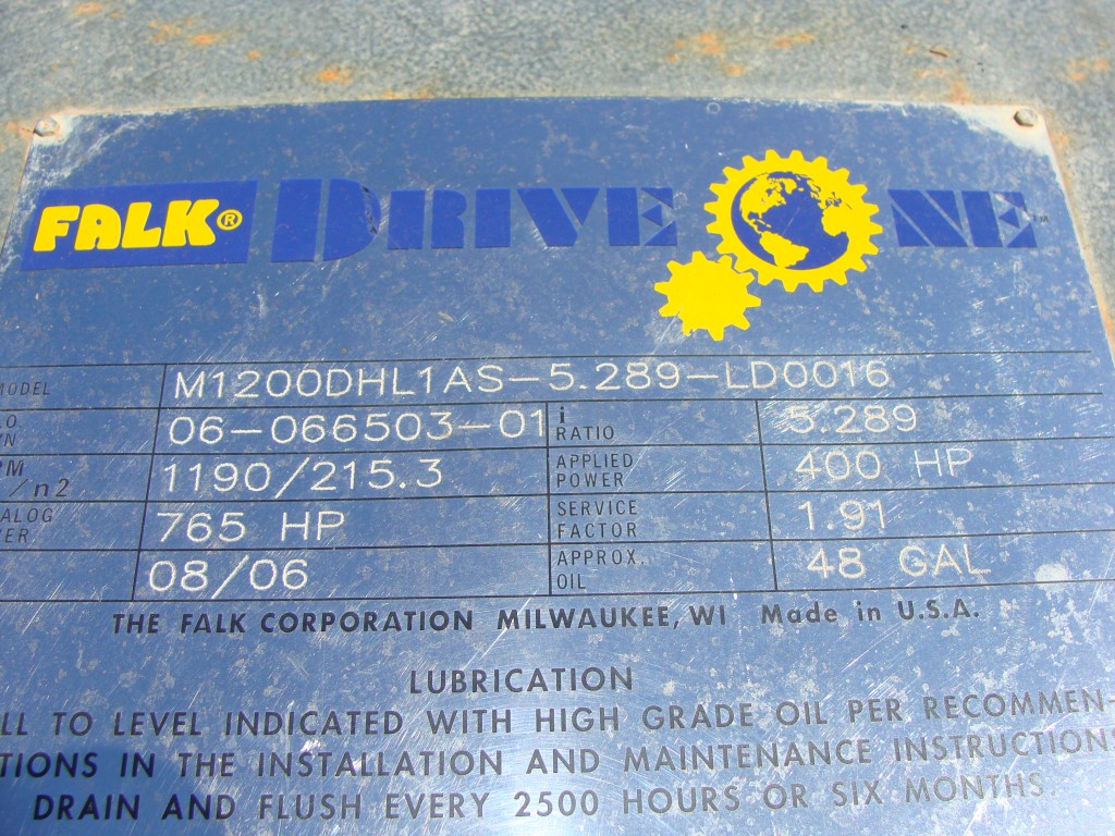 falk gear drive plaque